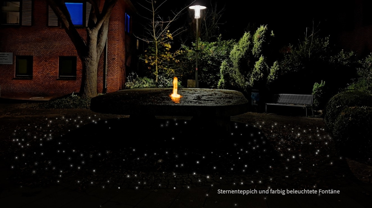Beleuchtung Fontäne - Die Fontäne des Brunnens soll beleuchtet werden.